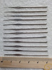 Vintage Set of 12 Patent Metal Crochet Hooks 2,4,4,6,6,7,7,8,10,12,12,  13