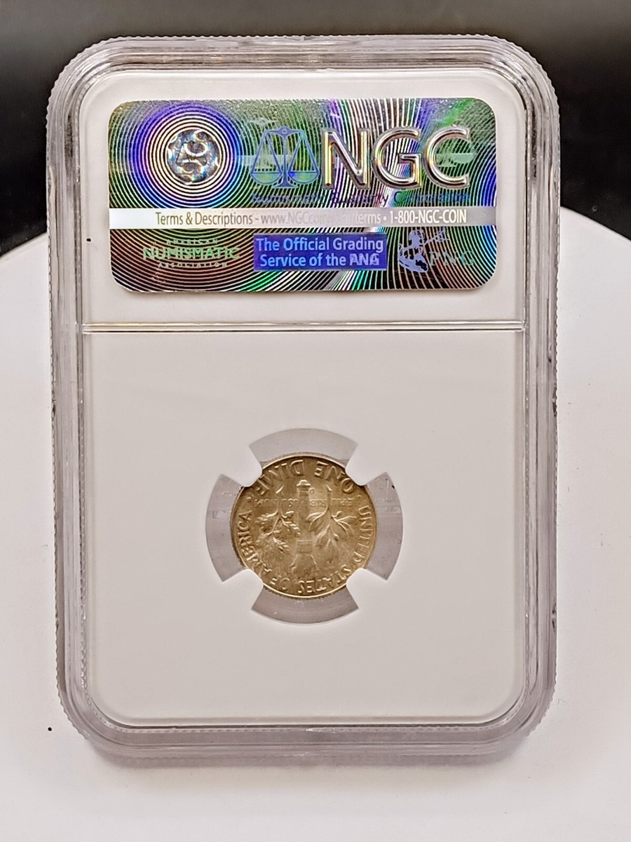 Gem TOP POP Doubled Die Reverse 1964-D Dime NGC MS65 Elusive