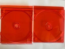 50 NEW STANDARD SINGLE( TINTED) TRANSPARENT RED CD  TRAY, FREE SHIPPING