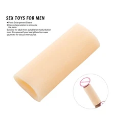 Male-Soft-Penis Dick Extender Stretcher Vacuum Enhancer Enlarger Silicone Sleeve