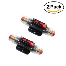 2x 30A Circuit Breaker Reset Inline Fuse Holder For Auto Car Stereo Switch Audio