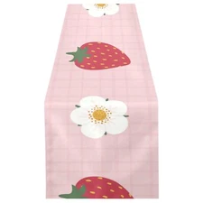 Moudou Strawberry Table Runner Heat Resistant Washable Large Table Runner for...