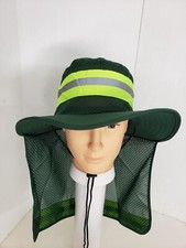 Hi Vis Reflective Work Safety Bucket Cap / Green BUCKET HAT