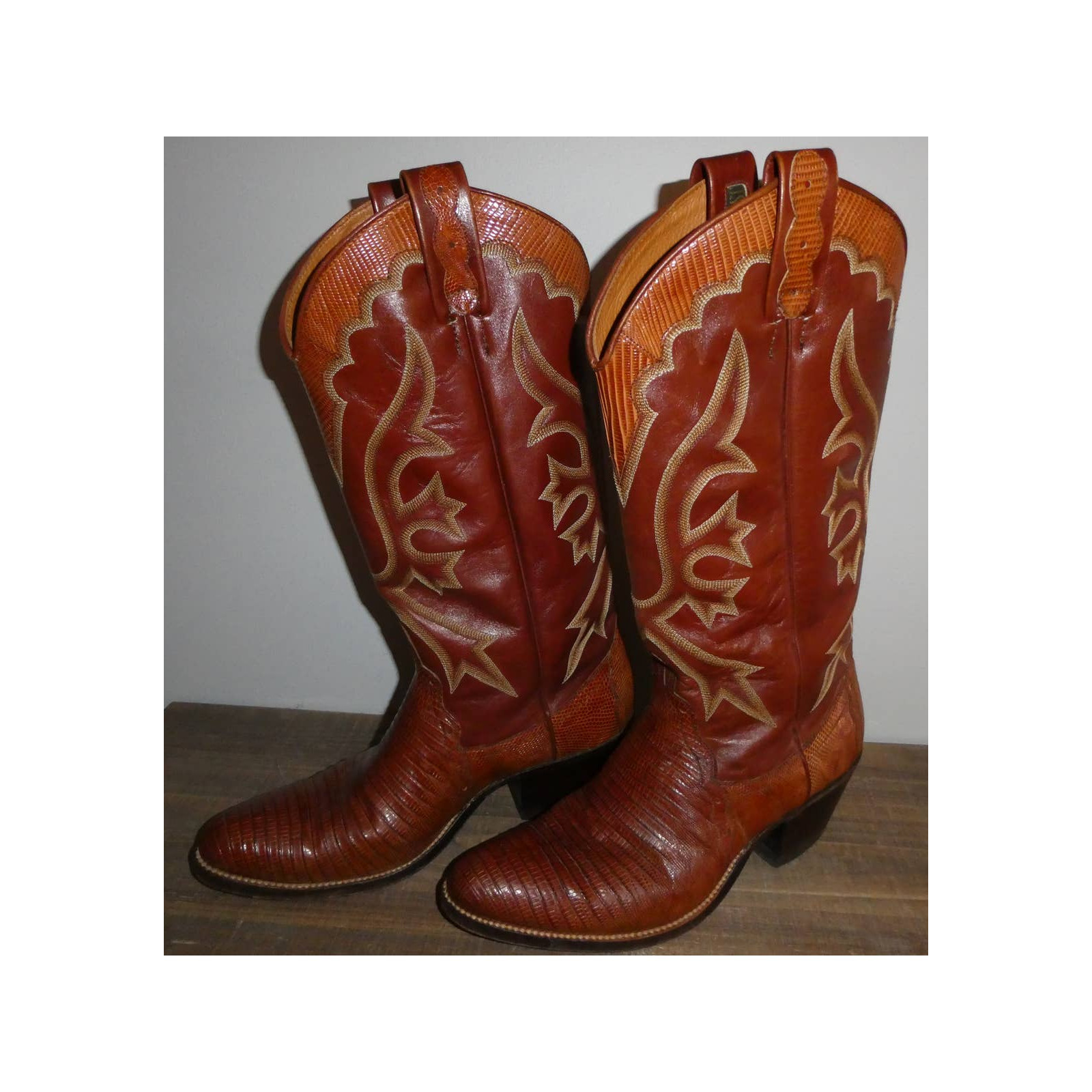 DAN POST men's El Paso lizard skin boots, size 7D, m… Gem