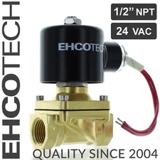 1/2" NPT 24V AC Brass Electric Solenoid Valve 24-volt AC Water Air Gas Viton NC