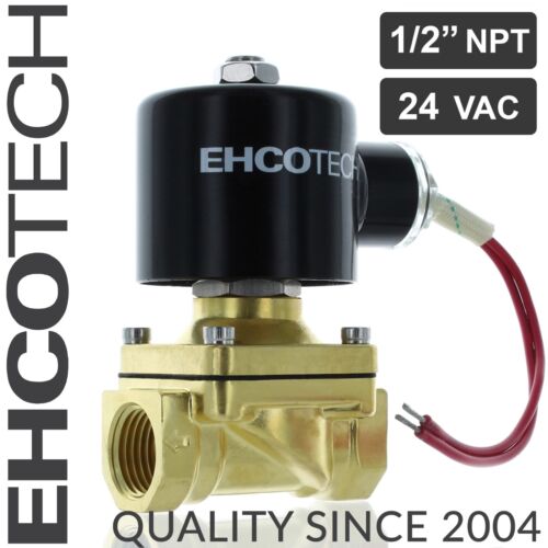 1/2" NPT 24V AC laiton électrovanne électrique 24 volts AC eau air gaz Viton NC - Photo 1/6