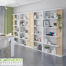 Libreria moderna parete soggiorno ALINE rovere bianco scaffale libri design sala