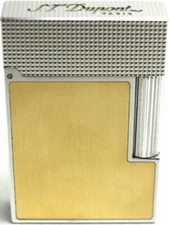 S.T.Dupont Gas Lighter gold silver LINE 2 small with box