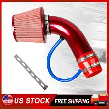 Red 3"Cold Air Intake Filter Induction Kit Pipe Power Flow Hose System Car Auto