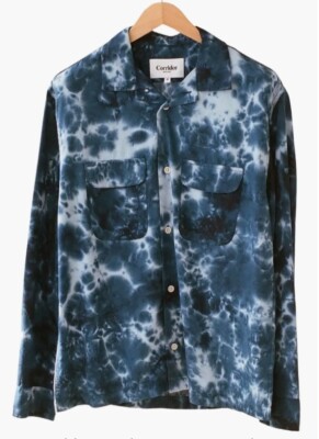 Corridor Tie Dye Button-Up Shirt X-Large, NAVY