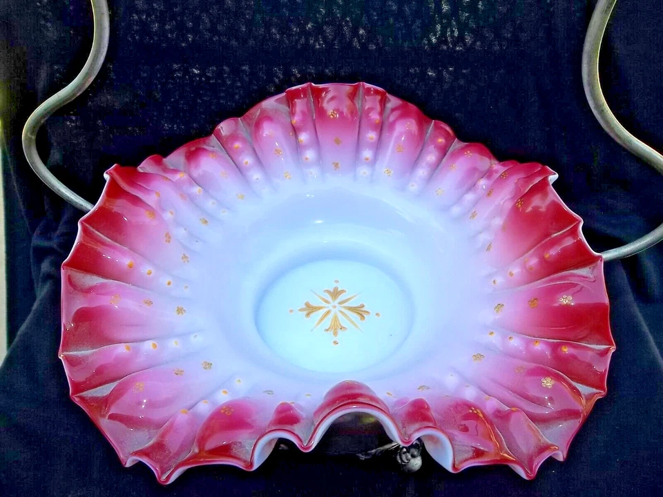 CESTA DE BODA NOVIAS VICTORIANAS CUENCO DE VIDRIO ARTE ROSA CON MARCO PLATEADO Foto 2 de 4