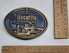Security - oil field - SOLID BRONZE - belt BUCKLE -listing 7350