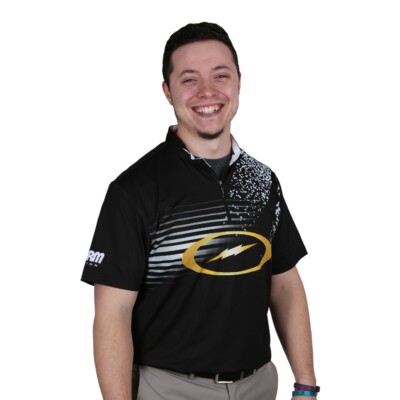 Storm Bolt Black/Gold Mens Bowling Jersey  Size Small