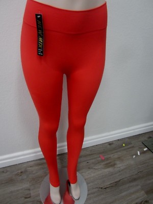 NWT New Mix Leggings Women One Size Red Stretch Yoga Elastic 32