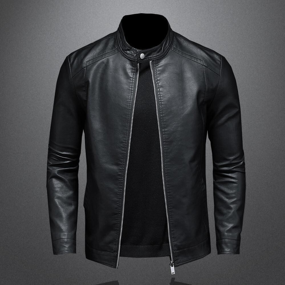 Black & Brown Soft Sheepskin Original Leather Jacket-image