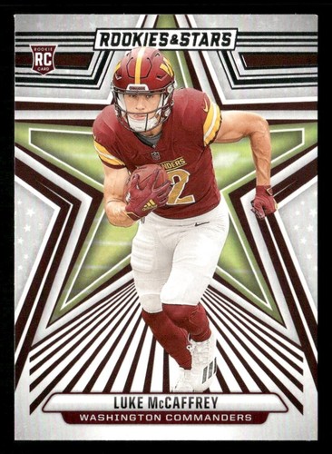 Carte Luke McCaffrey Rookie 2024 Panini Noir Futuristic Patch 2 Couleurs /25 - Commanders