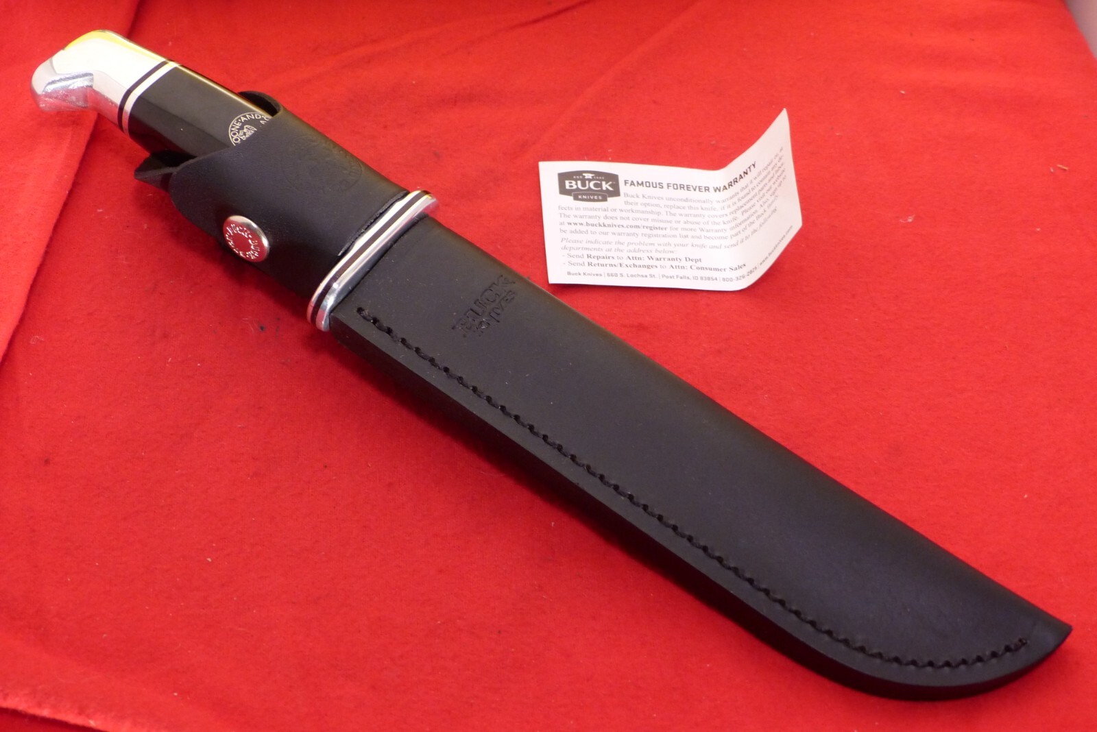 Buck USA Made 12" OAL 120 GENERAL Fixed Blade Boone & Crockett Sheath