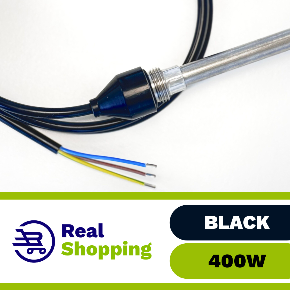 Valdern 400W BLACK Towel Rail Electric Heating Element | Towel Radiator Element