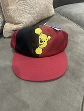 Vintage Disney Winnie The Pooh Stretch Back Baseball Cap Hat NWT