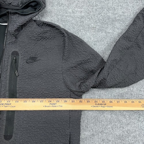 Nike Jacket Mens M Gray Black Sportswear Tech Essentials Lined Woven Hoodie - Picture 5 of 11