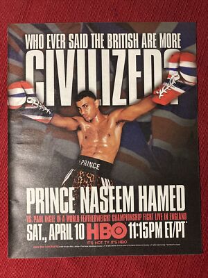 Prince Naseem Hamed vs. Paul Ingle HBO Boxing 1999 Print Ad - Great To Frame!