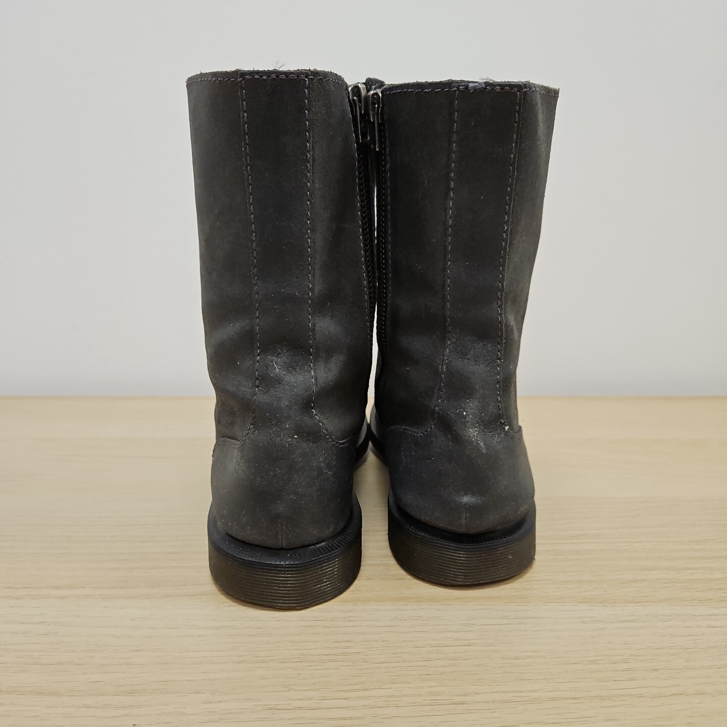 Dr Martens 1490 Carli High Ankle Grey Nubuck Leather Grunge Punk Boots Uk 5 Rare image 6