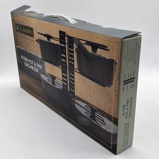 Adjustable Pot & Pan Organizer Storage Rack 8 Tier Black 21.5"L x 16.5"H x 9.05W