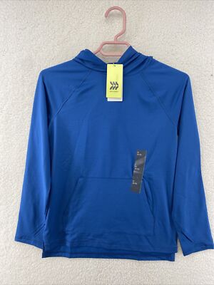 All in Motion Soft Gym Hoodie Navy Blue Medium M Thumb Holes Quick Dry Hoodie