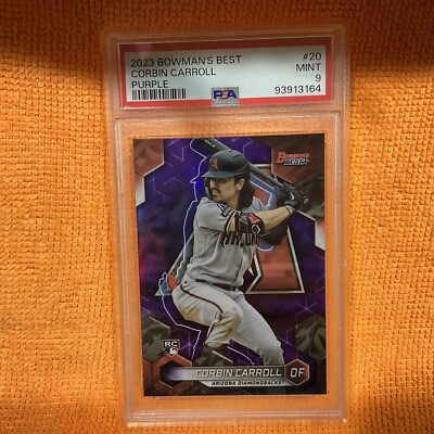 2023 Bowmans Best Corbin Carroll Purple Rookie 15/250 Diamondbacks Mint PSA 9 MT