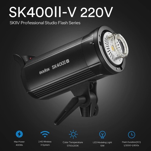 Godox SK400II-V Upgraded 400Ws Strobe Studio Flash, GN65 5700K Pro Studio Flash - Picture 2 of 8