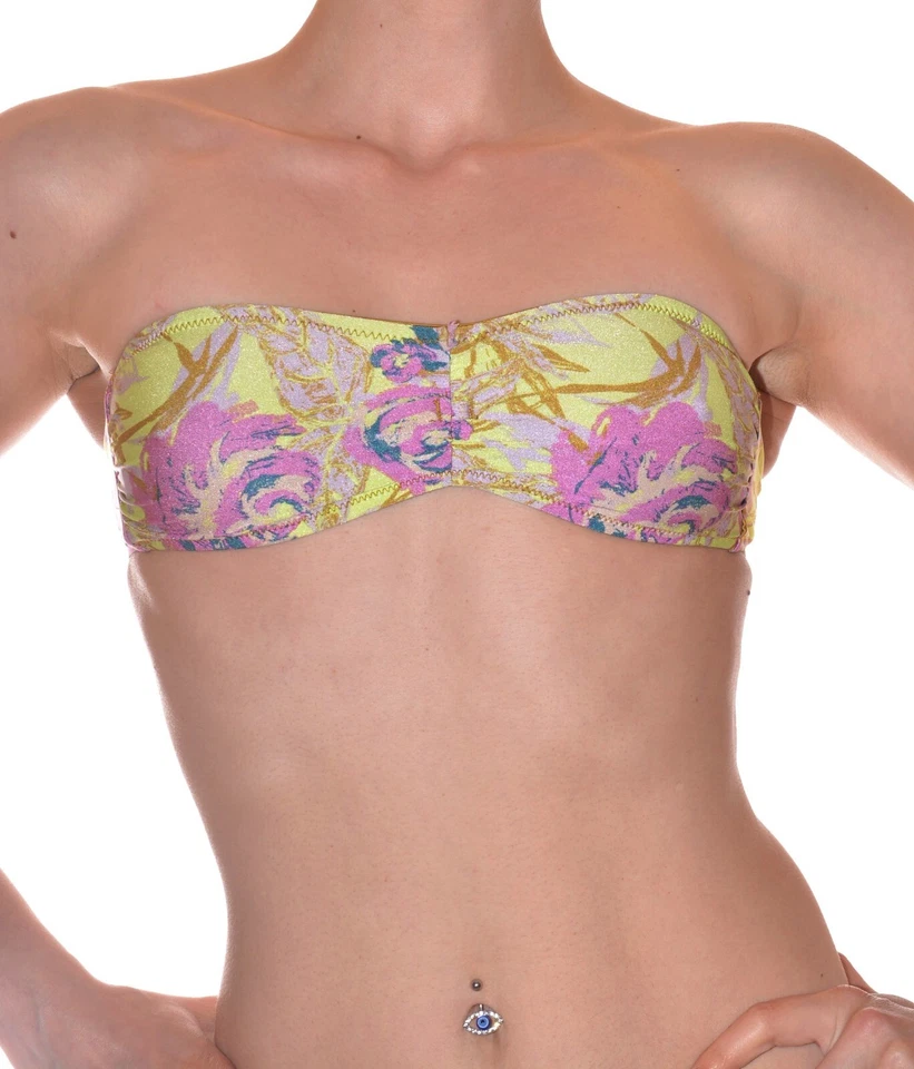 haut de maillot de bain sans bretelles taille 86B où S motif floral - Photo 1/4