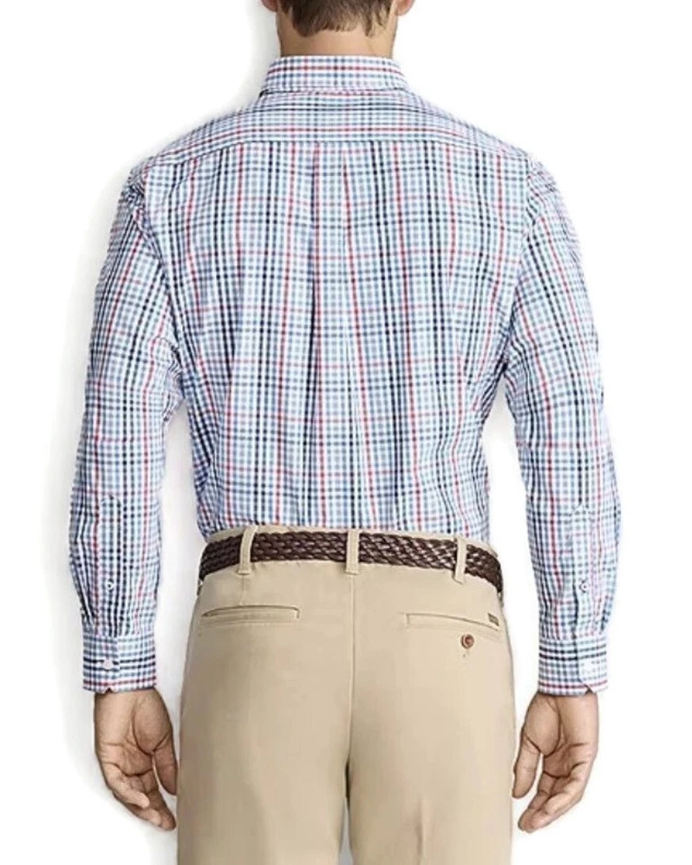 Camisa con botones IZOD para hombre rendimiento mangas largas a cuadros tallas 2XL, 3XLT Foto 2 de 4