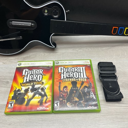 XBOX 360 Guitar Hero III Les Paul Wireless Controller Bundle 2 Games