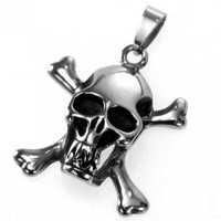 Edelstahl- AnhäNger Skull & Bones Totenkopf Biker Punker Gothic