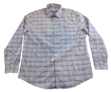 Calvin Klein Men's Plaid Long Sleeve Wrinkle Free Regular Fit Shirt, Multi, Sz L