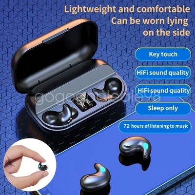 TWS Mini Bluetooth Earbuds Sleeping Earphone 9D Sound Quality Wireless Headset