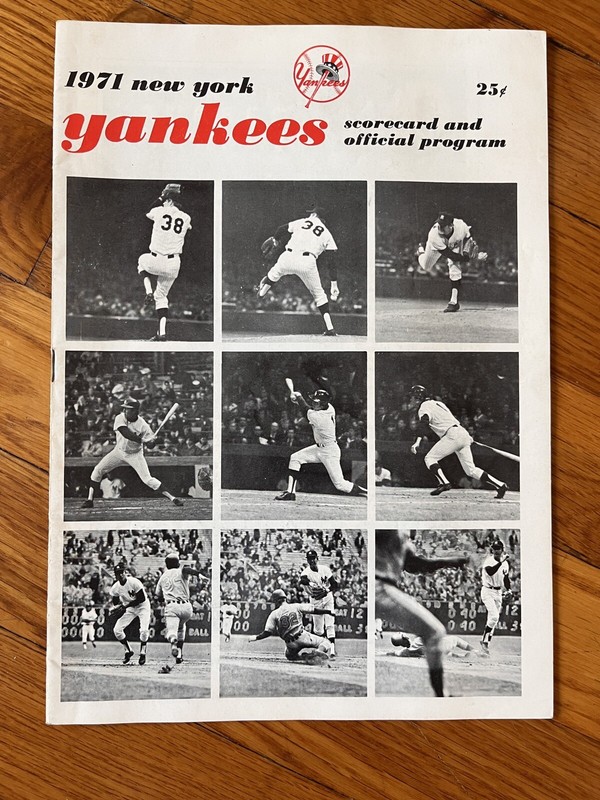 1971 New York Yankees Baseball Scorecard Program