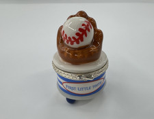 Mud Pie Baby s First Tooth Ceramic Trinket Box Baseball Glove Ball Sports