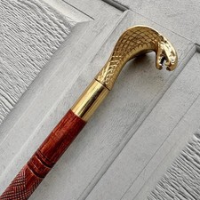Cobra handle antique walking stick for men women cane handmade nautical gift Y8