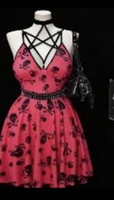 Hot Pink Skull Print Strappy Skater Dress – NWT  Brand new with tags. 18