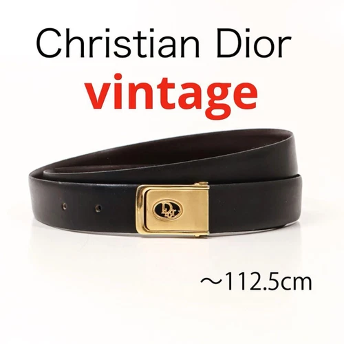 Authentique ceinture Christian Dior en cuir boucle dorée pour112,5 cm toutes saisons