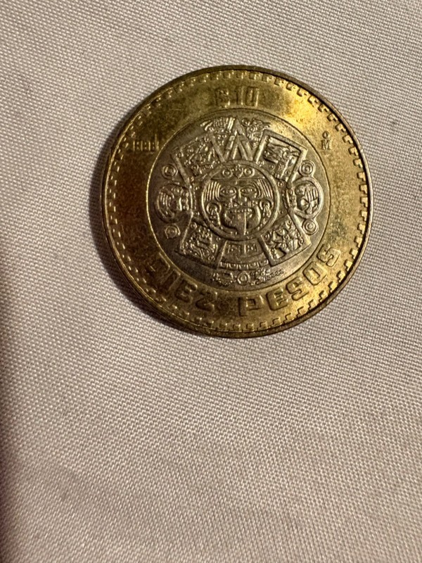 1998 MEXICO $10 PESOS Bi-Metal Mexican Diez Pesos Error On “8”Coin