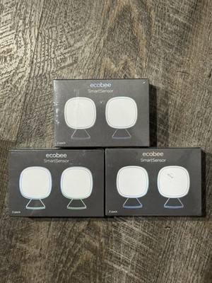 ecobee SmartSensor Room Temperature Sensors -  3 Packs of 2 (6 Sensors)