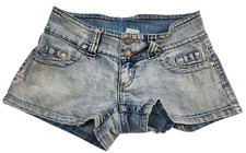 Vintage Y2K Hydraulic Denim Cutoff Shorts Size 1/2 Festival Boho Beachy Summer