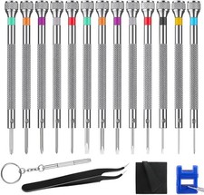 13PCS Professional Watch Screwdriver Set, BEBEEPOO Micro Precision Silver