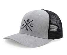 Adjustable Snapback Trucker Baseball Cap (SDC - San Diego, Grey Black)
