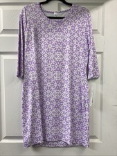 Lulu B M Lilac Purple Patterned 3/4 Sleeve Dress Upf50