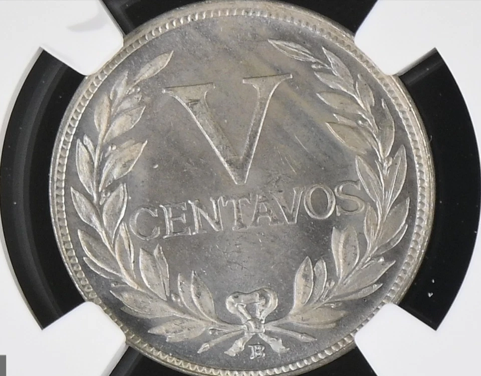 :1941-B 5-CENTAVOS COLOMBIA HEAD RIGHT GEM NGC MS65 UNIQUE RARE R10 1/0 TOP POP - Image 4 of 4