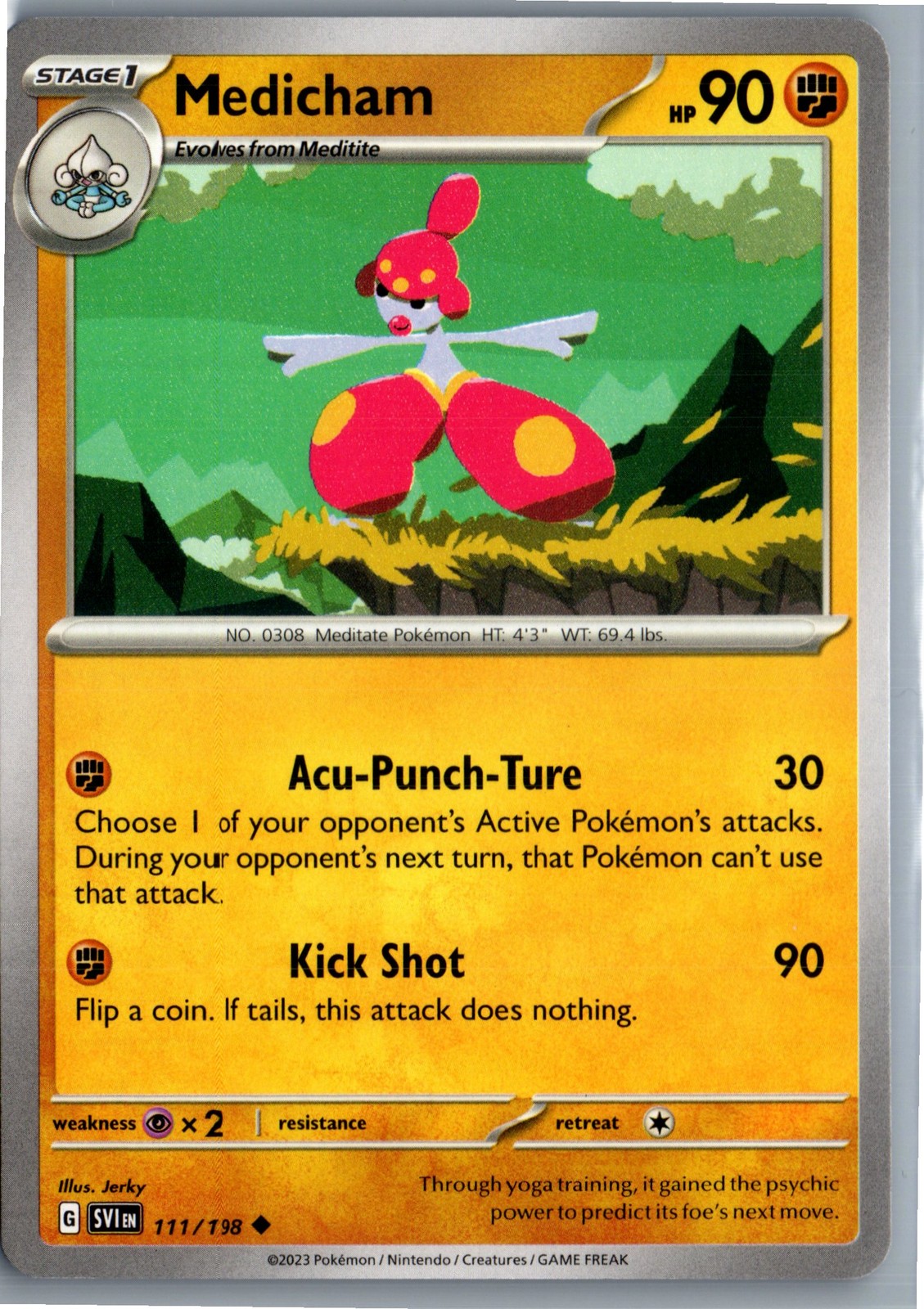 Medicham Scarlet & Violet 111/198 Pokemon Card