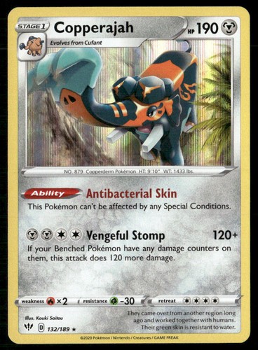 COPPERAJAH 132/189 HOLO RARE DARKNESS ABLAZE POKEMON NM